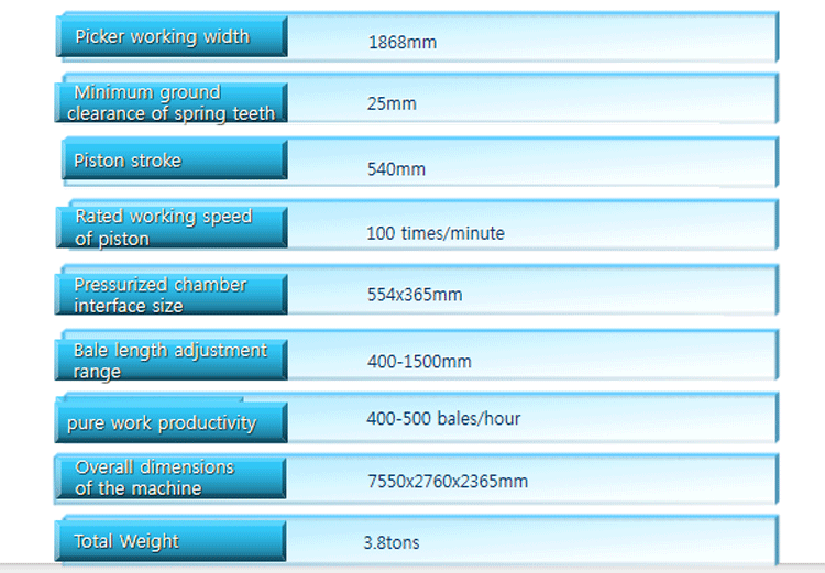 1845XD Mraba wa Kamba Tatu Baler Hay Baler